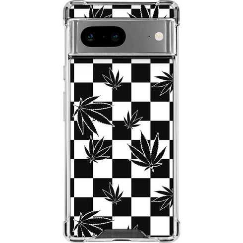 Marijuana Checkered Google Pixel 8a Clear Case